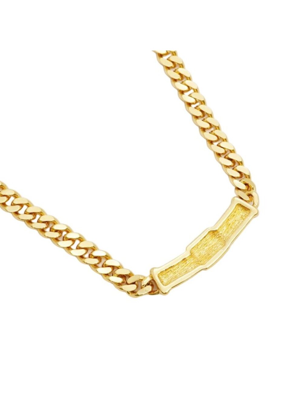 Dior Necklace CD Logo Gold Plated Line Stone - Picture 2 of 7
